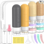 ME.FAN 18 Pack Travel Bottles for Toiletries, TSA Approved Travel Size Containers Set, Silicone Squeezable Portable Split Bottle, Travel Accessories for Conditioner, Shampoo, Lotion - Yellow