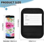 2 Pack Colorful Flowers Luggage Handle Wrap, Detachable Luggage Tag, Neoprene Suitcase Wrap with Comfort Grip & Bright Identifier for Suitcase, Travel Bag, Sports Bag