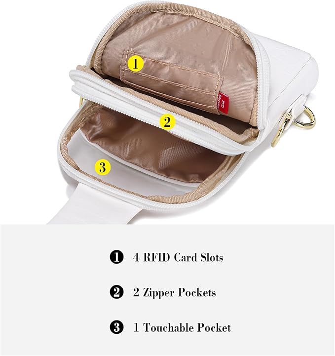 INICAT Sling Bag for Women Touchscreen Small Crossbody Cell Phone Purse Fanny Pack