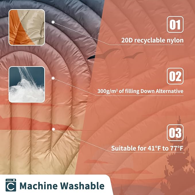 Camping Blanket,Lightweight Puffy Printed Camping Blanket Packable Outdoor Blanket for Camping,Traveling, Stadium, Hiking, Picnics