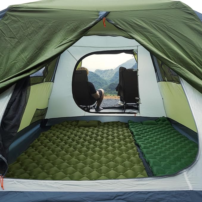 Night Cat Cabin Tent with Vestibule: 3 Persons Pop Up Camping Tent Double Layers Easy Quick Setup Waterproof