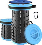 ALEVMOOM Upgraded XXL 19.7" Collapsible Stool, Heavy Duty Portable Folding Stool Max Load 1000 lbs, Retractable Telescoping Foldable Seat for Camping Fishing Hiking Travel BBQ