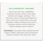 Burt's Bees Calming Night Cream With Aloe and Rice Milk, Face Moisturizer For Sensitive Skin Infuses Skin With Moisture While You Sleep, 98.8 Percent Natural Origin Skin Care, 1.8 oz. Tub