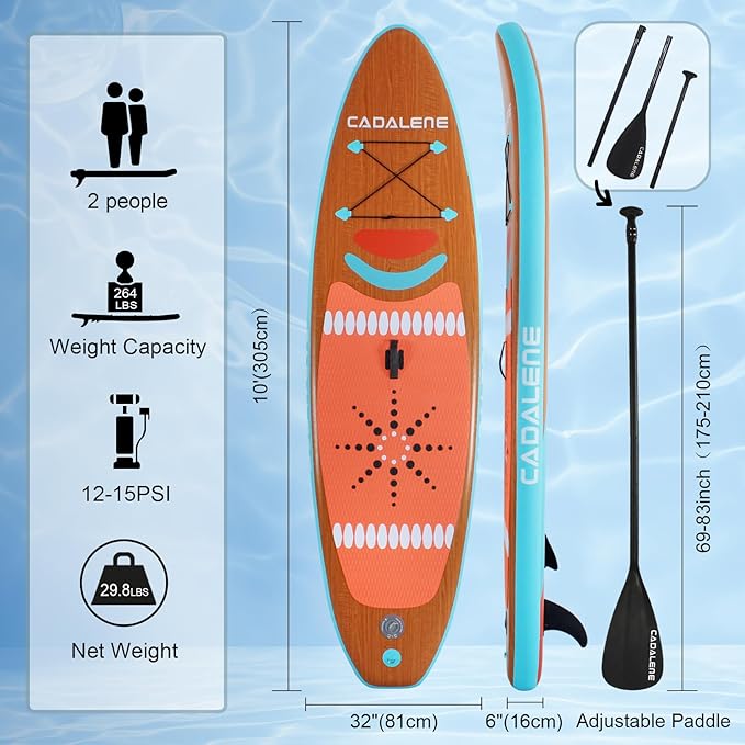 Inflatable Stand Up Paddle Board with SUP Accessories, Anti-Slip EVA Deck, Family-Friendly SUP Boards for Adults & Youth of All Skill Levels, Versatile Yoga Paddle Board