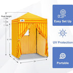 EAGLE PEAK Flex Ultra Compact 5x5 Pop-up Canopy, Sun Shelter, Changing Room, Portable Privacy Tent for Pool, Fashion Photoshoots, or Camping, Yellow Orange
