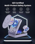 3-in-1 Wireless Charger Charging Station for iPhone, Qi2 Certified 15W Fast Charging Foldable Magnetic Charger Stand with 30W USB C Adapter for MagSafe iPhone 16/15/14/13/12, Apple Watch, AirPods
