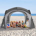 Beach Tent 12 X 12ft Large UPF50+ Pop Up Canopy with 2-Pcs Side Wall, Sun Shelter Rainproof, Waterproof for Camping Trips, Backyard Fun, Fishing, Parties, Or Picnics(Gary)