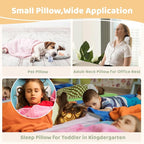 vocheer Small Pillows for Sleeping, 11"x 7" Mini Travel Pillow, Tiny Pillows for Neck, Wrist, Lumbar and Knee, Pets Pillow, Cotton, Machine Washable,Pink Deer-2PC