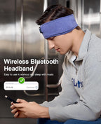 Perytong Sleep Headphones Wireless, Bluetooth Sports Headband Headphones with Ultra-Thin HD Stereo Speakers Perfect for Sleeping,Workout,Jogging,Yoga,Insomnia, Air Travel, Meditation (SkyBlue)