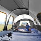 CAMPROS CP Tent 12-Person-Camping-Tents,3 Room Family Tents,Waterproof Windproof Family Tent with Top Rainfly,6 Large Mesh Windows,Double Layer,Easy Set Up, Portable with Carry Bag-20' x 9' x 72"(H)