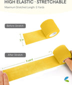 FriCARE Self Adhesive Bandage Wrap, Medical Tape in First Aid Kit, Cohesive Bandages for Wounds Sport Vet, 2 Inches X 5 Yards 16 Rolls, Vivid