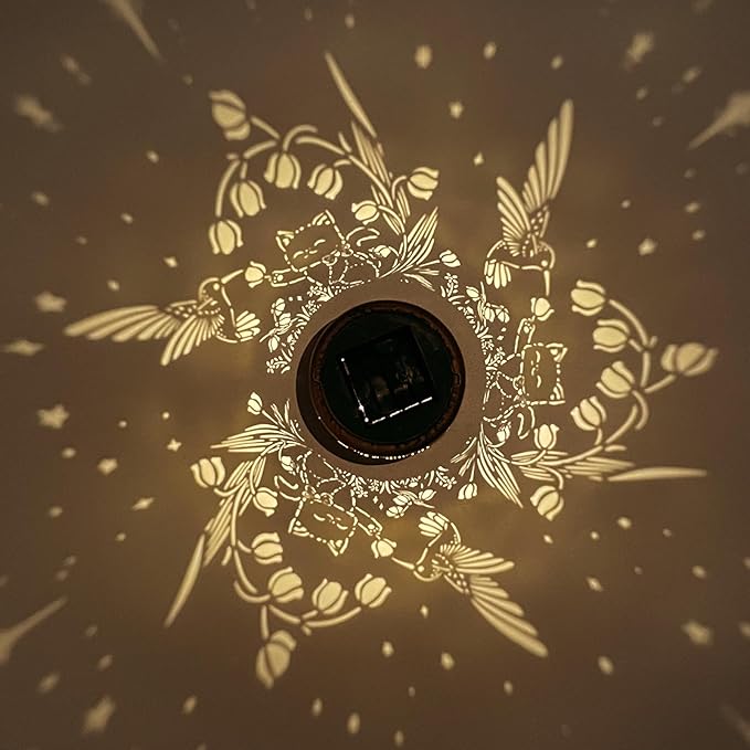 Cats Hummingbird Solar Lanterns Outdoor Waterproof Garden Decor Mothers Day Gifts for Mom Women Birthday Gifts Ideas Metal Bird Decorative LED for Patio Landscape Walkway Terrace Balcony Lawn Yard