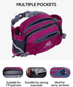 WATERFLY Fanny Pack Waist Bag: Fannie Pack 2 Water Bottle Holders Lumbar Belt Hiking Walking Running Jogging Camping Large Woman Man (Bottle Not Included)