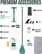 ZLX Inflatable Stand Up Paddle Board, 10'6" SUP Non-Slip Stable Deck Pad, Unique Center Fin, Premium Accessories, Portable Paddleboard for Adults, Beginners, All Skill Levels