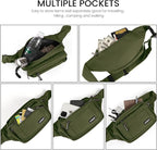 CXWMZY Fanny Packs For Women & Men Waist Pack Hip Bum Bag with Multi-Pockets Large Capacity Waterproof Casual Bum Bag for Disney Traveling Casual Cycling Running Hiking (Army Green)