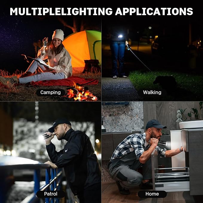 Flashlights Rechargeable LED High Lumens - 2 Pack 99,000LM Super Bright Flashlight, Adjustable Powerful Flash Light with 5 Modes, Waterproof Handheld Flashlight for Home, Camping