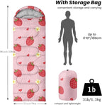 Sleeping Bags for Adults Youth Kids,3D Printing Camping Sleeping Bag for Girls Boys Lightweight Waterproof Cold/Warm Weather Sleeping Bag for 3 Seasons