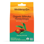 Wedderspoon Organic Manuka Honey Drops, Eucalyptus & Bee Propolis, 20 Count (4oz) (Pack of 1)| Genuine New Zealand Honey | Perfect Remedy For Dry Throats
