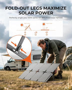 BigBlue 60W Portable Compact Solar Panel with PD 45W USB-C, 20W USB-A, DC Ports for Power Stations, Cellphones, Power Banks, Tablets, IP68 Waterproof, Foldable Camping Solar Charger with Kickstand