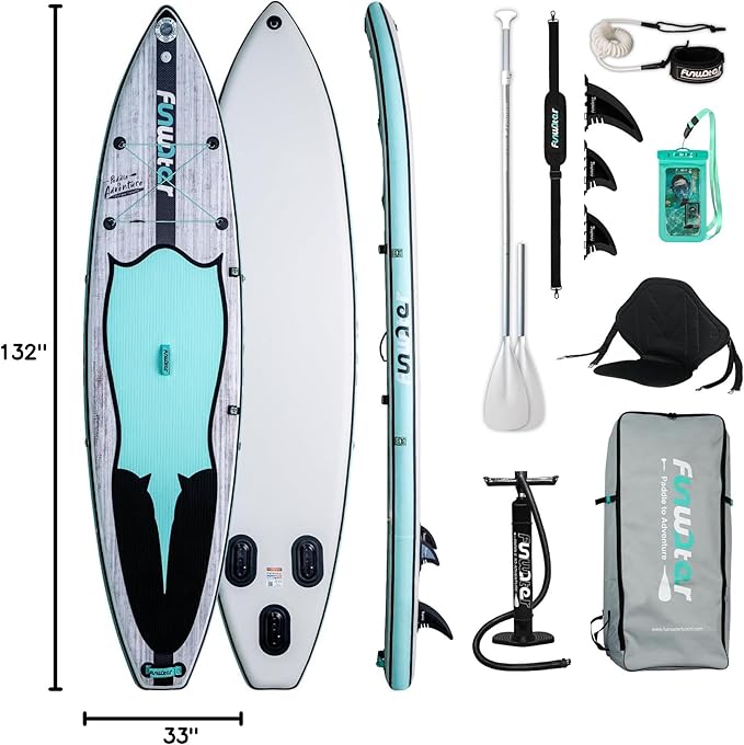FunWater Inflatable Stand Up Paddle Board 10'/10'6"/11'/11'6" Paddle Board for Adults & Youth, Paddleboards Inflatable with Premium SUP Accessories, Wide Stable, Non-Slip Comfort Deck