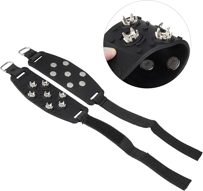 Crampon Traction Cleats Anti-Skid Traction Grips Crampons Spikes 7 Point Cleats for Footwear for Walking, Jogging, Hiking, Mountaineering Ice Snow Grips