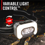 Coast RL35R Voice-Controlled 1100 Lumen Rechargeable LED Headlamp with ARC280™ Lighting, 4 Color Modes, Rear-Facing Safety Signal, Variable Light Control and USB-C Charge Port