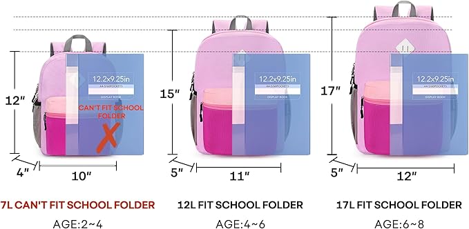 mibasies Kids Backpack for Girls 4-6: Girls Backpacks for Elementary Kindergarten