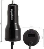 Amazon Basics 30W Fast Car Charger, 1 USB-C (18W) Cable with PD, 1 USB-A (12W) Port, Apple MFi Certified, for Phones (iPhone 16/15/14/13/12/11/X, Samsung, and More), Black (Pack of 2)