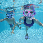 Youth Snorkel Set for Ages 7-16, Snorkeling Gear for Kids with Panoramic View Mask Anti-Fog Anti-Leak Full Dry Top Snorkel Fins Travel Bag for Swimming Diving