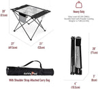 SUNNYFEEL Outdoor Folding Table | Lightweight Mesh Compact Camping Table, Roll Up Top 2 People Portable Camp Tables with Carry Bag for Picnic/Cooking/Beach/Travel/BBQ