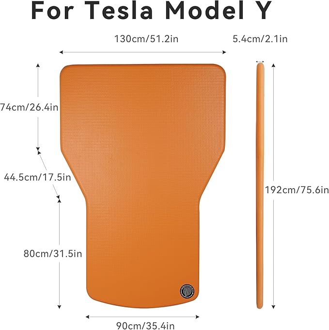 Customized for Tesla Model Y Air Mattress, Drop Stitch Portable Camping Mattress, Comfort Car Sleeping Mat with Manul Air Pump,Storage Bag, Tesla Model Y Accessories