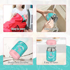 12oz Soup Thermo for Hot Food Kids Insulated Food Jar Wide Mouth Lunch Container Leak Proof Stainless Steel Vacuum Bento Box for School Office Travel Outdoors Green-Mermaid