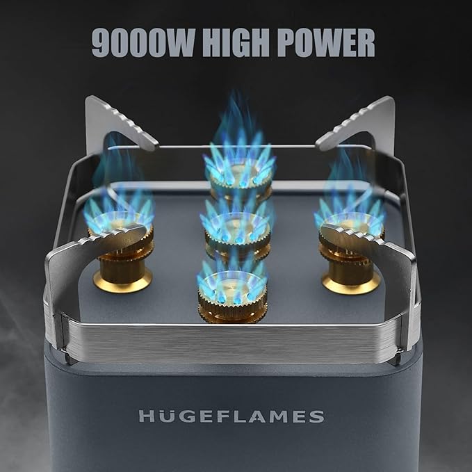 Portable Camping Stove, Powerful Gas Stove, Propane Camp Stove with Carrying Case, 30,000 BTU Small Propane Stove, Gas Burners for Cooking Outdoor Hiking Picnic BBQ