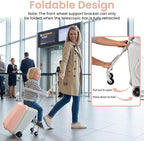 Kids Ride On Suitcase 20” Ride On Luggage with Expandable Zipper & Wheel Brake Ergonomic Seat & 110 Lbs Weight Capacity for Kids 3+ Pink