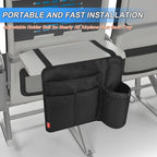 Airplane Seat Back Organizer & Storage, Airplane Tray Table Cover for Personal Items, Airline Seat Hanging Pockets Media Pouch,Reusable Travel Essentials,Fits Tablets,Cell Phone,Water Bottle (Black)