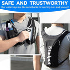 Reflective Hydration Running Vest Backpack | Lightweight 1.6L Water Bladder Bag for Trail Running, Cycling & Marathon | Perfect for Men & Women with Mobile Holder & Multiple Pockets | Premium Black