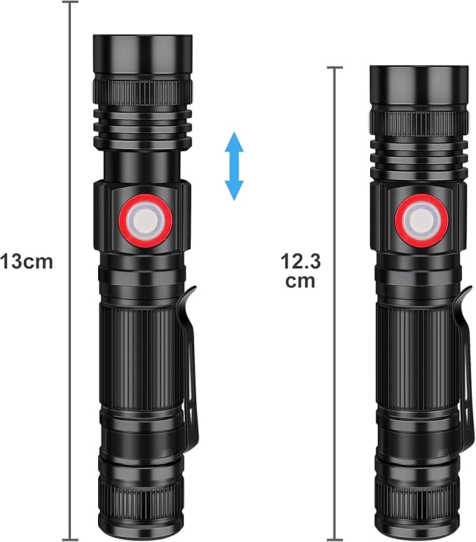 DARKBEAM LED Flashlight Rechargeable USB 2000 High Lumens, Small and Bright Pocket Flashlights, Focus Adjustable Water Resistant Handheld Flash Light for Camping, Outdoor, Emergency