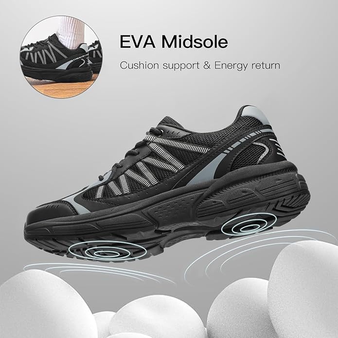 Kricely Men's Trail Running Shoes Non Slip Hiking Shoes Tennis Shoes Fashion Sneakers Workout Footwear