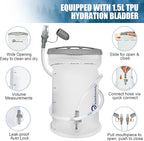 Running Hydration Vest for Women Men, Lightweight Adjustable Hydration Backpack with 1.5L Water Bladder Bag for Hiking, Trail, Running, Marathons, Cycling