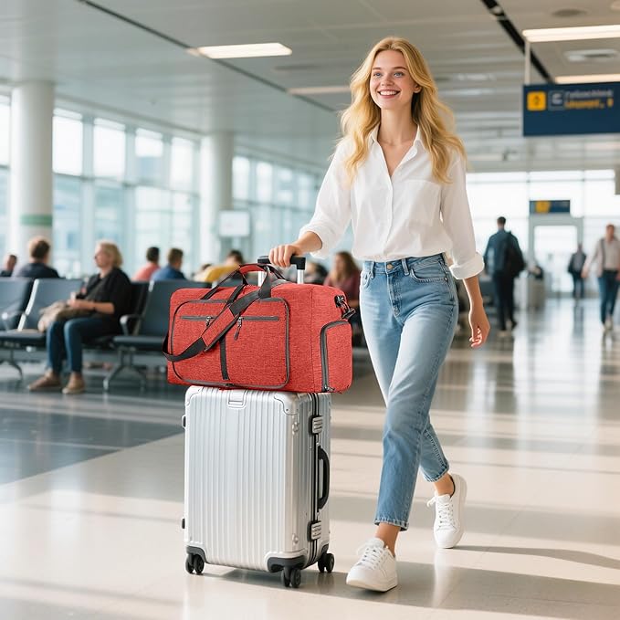 Vomgomfom Travel Duffle Bag for Men,65L 85L 115L Foldable Travel Duffel Bag with Shoes Compartment Overnight Bag for Men Women