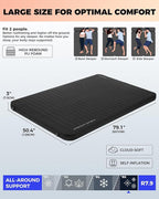 KingCamp Self Inflating Camping Pad, Ultra 6" Thick or Ideal 3" Thcik High R Value Air & Foam Camping Mattress, Full Size Double Sleeping Pad 2 Person for Camp Tent Outdoor Car, Multi Colors, PVC Free