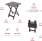 SUNNYFEEL Folding Camping Table - Lightweight Aluminum Portable Picnic Table, 18.5x18.5x24.5 Inch for Cooking, Beach, Hiking, Travel, Fishing, BBQ, Indoor Outdoor Small Foldable Camp Tables