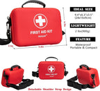 First Aid Kit 340 Piece, Premium Waterproof Hard Shell Medical Kit for Car, Home, Office, Travel, Camping, Sports, Outdoor, School - Emergency First Aid Supplies and Survival Kit