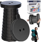 Upgraded Collapsible Stool with Adjustable Strap,Lightweight Folding Stool,Load Capacity 400lbs,Retractable Camping Stool Portable Folding Chair or Travel Footrest for Outdoor Fishing Hiking BBQ