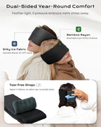 Dual-Sided Sleep Mask for Side Sleepers, Soundless Velcro, Bamboo Fiber & Milk Silk Eye Mask, Zero Pressure Sleeping Mask for Women & Men, Eye Relief Blindfold for Nap, Travel Essentials, Black