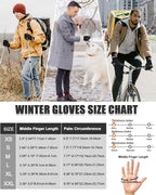 RIGWARL Winter Gloves Men and Women Medium-Thick, Gloves for Cold Weather with Thermal Plush, Touchscreen Running Glove Adjustable Zippered Wrist for Walking The Dog Hiking Camping Cycling Work