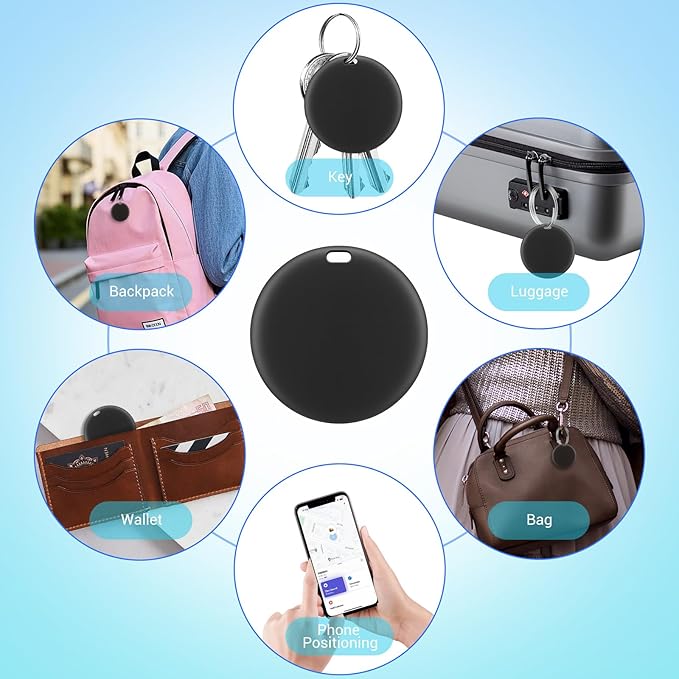 [Apple MFi Certified] LBPRT Air Tracker Tag 1 Pack, Smart Key Finder Work with Apple Find My (iOS Only, Android not Supported), Bluetooth Item Locator for Luggage Suitcase, Wallet. Replaceable Battery
