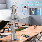 Retro Classic LED Camping Lantern, Rechargeable Stepless Dimming Vintage Lantern, 3 Light Modes (2000K-6500K), 8000mAh Power Bank, Bright Hanging Tent Light for Indoor & Outdoor, Hiking, Camp