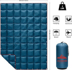 zzlamb Camping Blanket, Outdoor Lightweight Travel Blanket Puffy Portable Down Alternative, Windproof Warm Cloak with Snaps, Cozy Quilt Backpacking Picnic RV Plane Car Hammock Beach Climbing