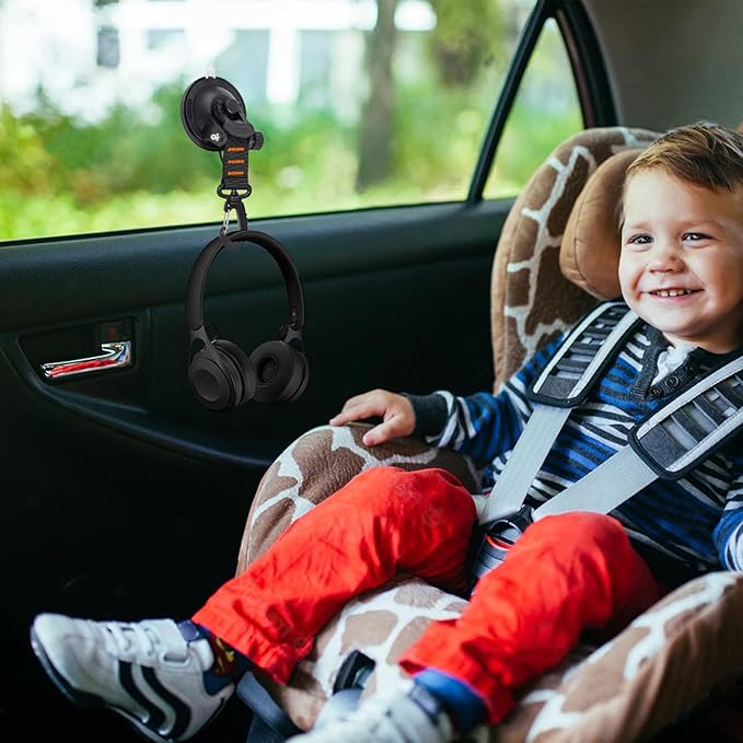 CONBOLA Suction Cups Hooks 4 Pieces Outdoor Car Camping Essentials Heavy Duty Upgraded Tie Down Suction Cup,Camper Accessories Strong Power for RV Boat Window Glass Camping Trap.(4 pcs,Orange)